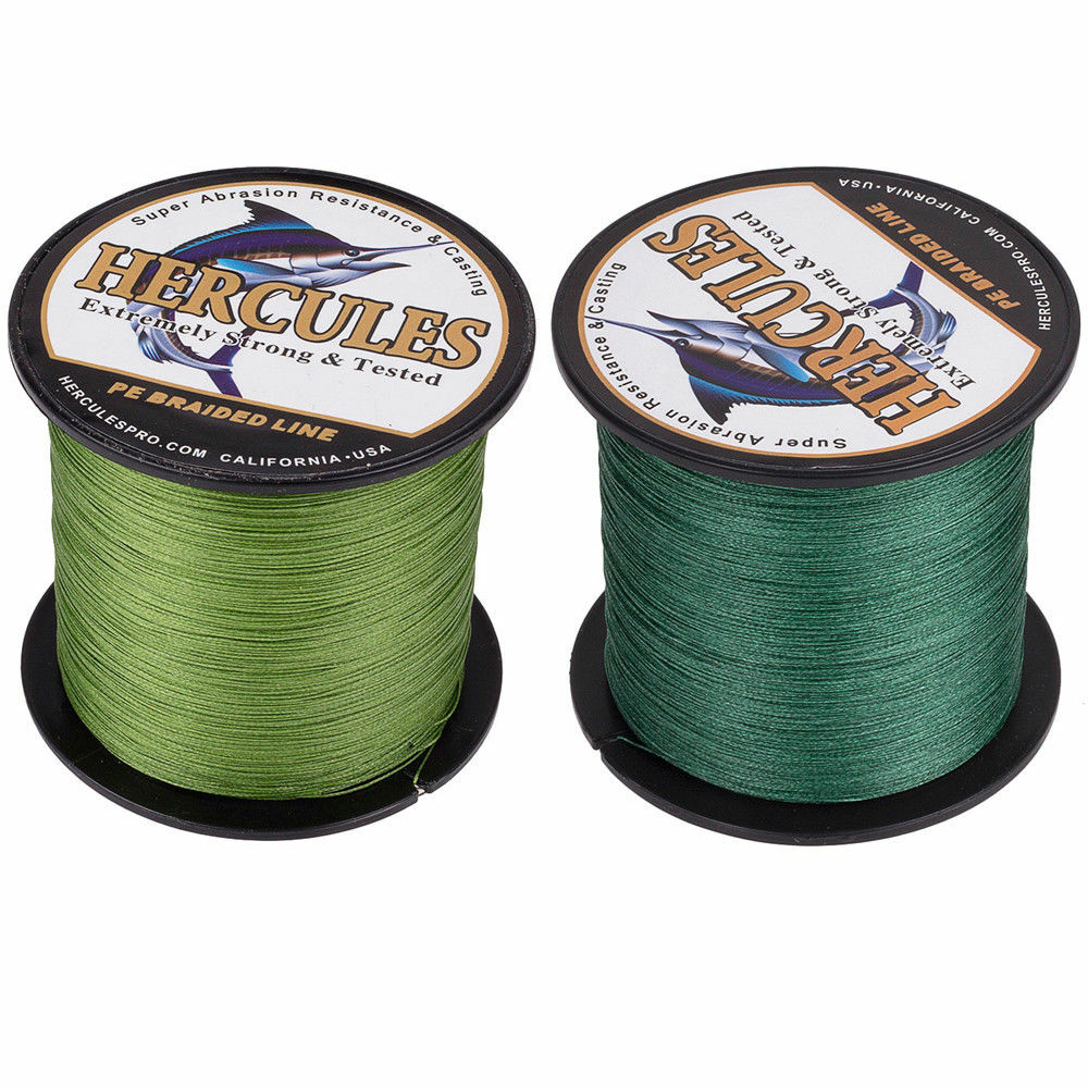 HERCULES 300m/500m/1000m Army Green 10-300lb Test PE Weave Braided Fishing Line