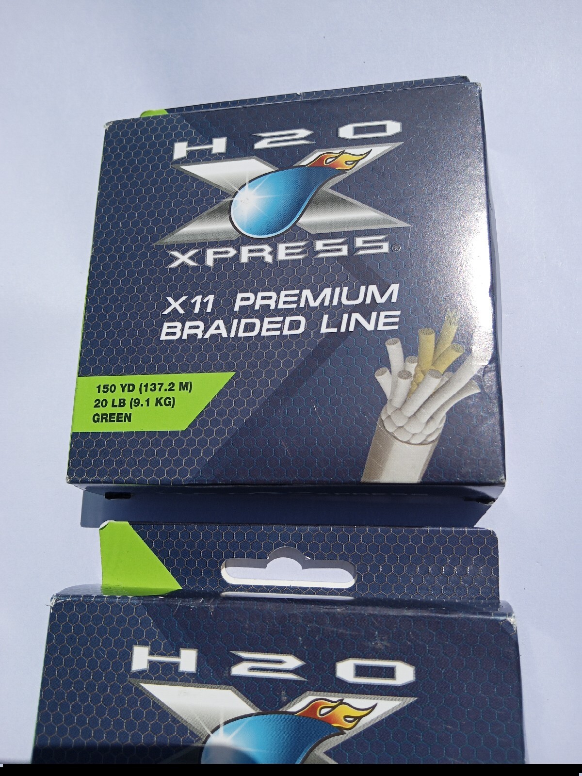 Lot of 2 H2O Express X11 Premium Braided Line. 150 Yd 20 LB Green! Lot F1