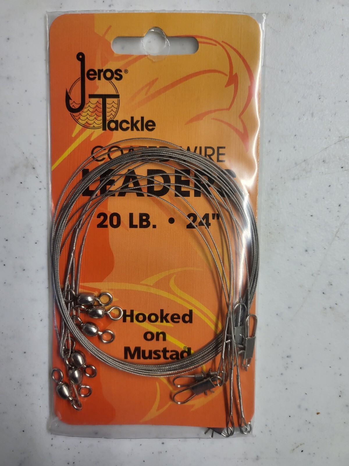 6 Silver Coated Wire Leaders 20 LB. 24 Inch