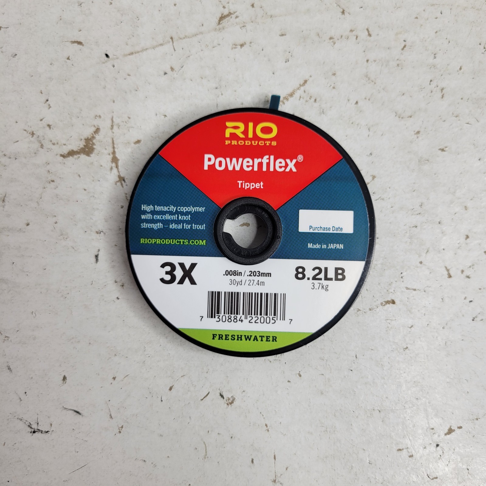 Rio Powerflex Tippet 3X 8.2LB Flyfishing Trout Freshwater 30YDS Hi Knot Strength
