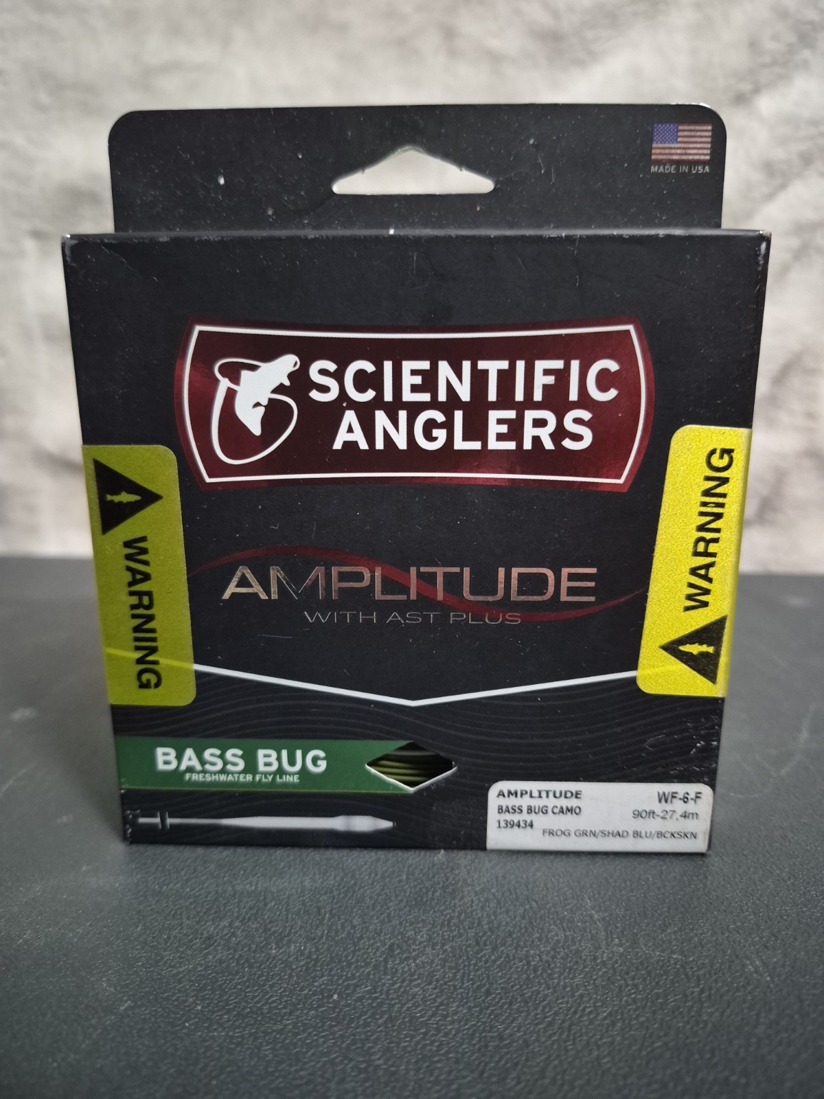 Scientific Anglers Amplitude Bass Bug Camo WF-6-F Freshwater Fly Line 90ft new