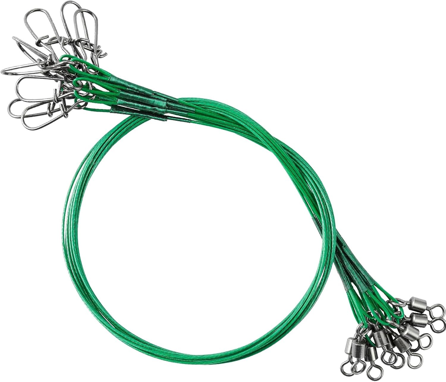 Atibin Stainless Steel Fishing Leaders #5 (11.8in-60lb) 30pcs, Green