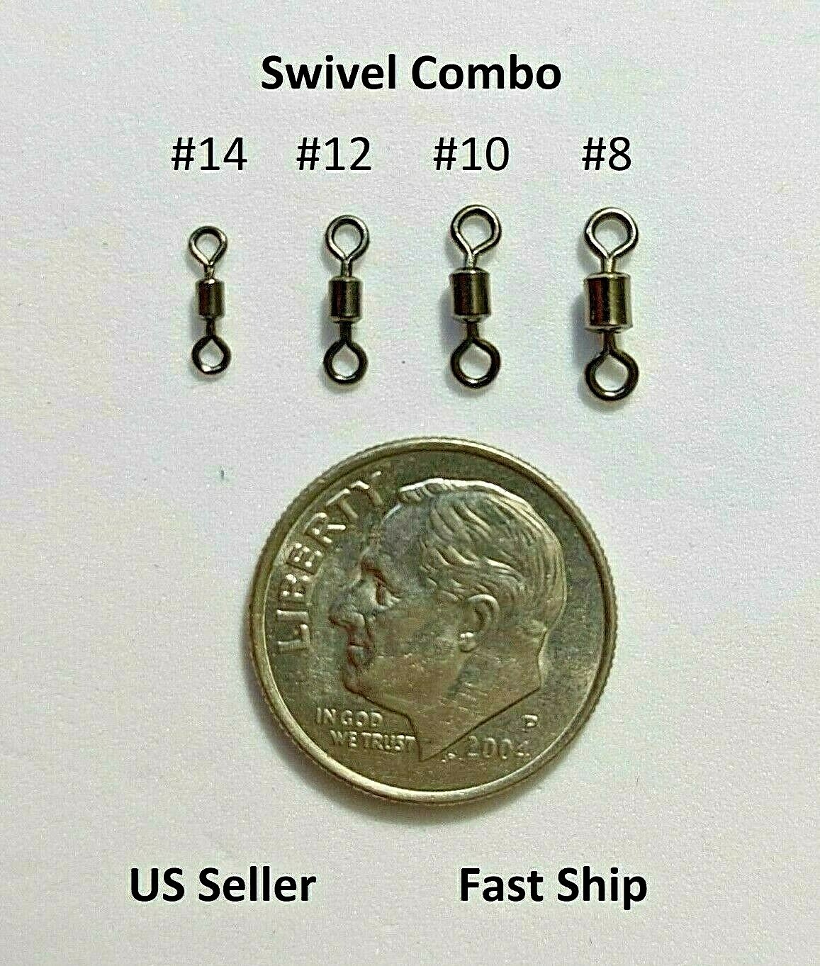 Micro Mini Black Nickel Swivel Combo 20 pcs @ 4 Sizes (80 Swivels) +Free Ship