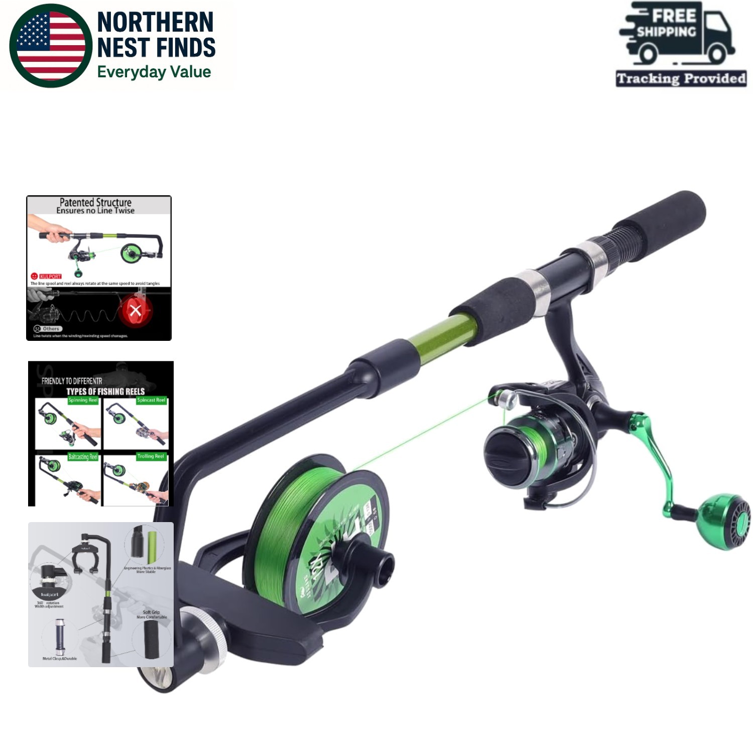 Portable Adjustable Fishing Line Winder – 2.9 in Compatible, Hassle-Free Use