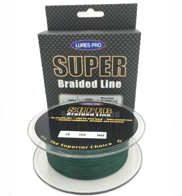 Lures Pro 150 Yard Fishing Braided line Green Yellow 8 10 20 30 40 50 lb