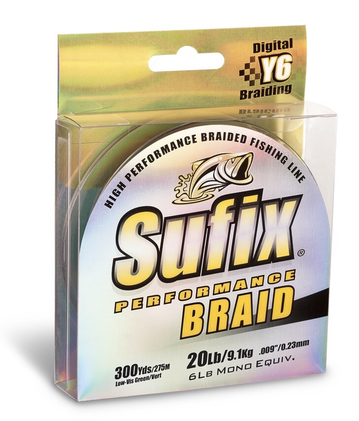 Sufix Performance Braid 150 YD 6 LB Hi-Vis Yellow