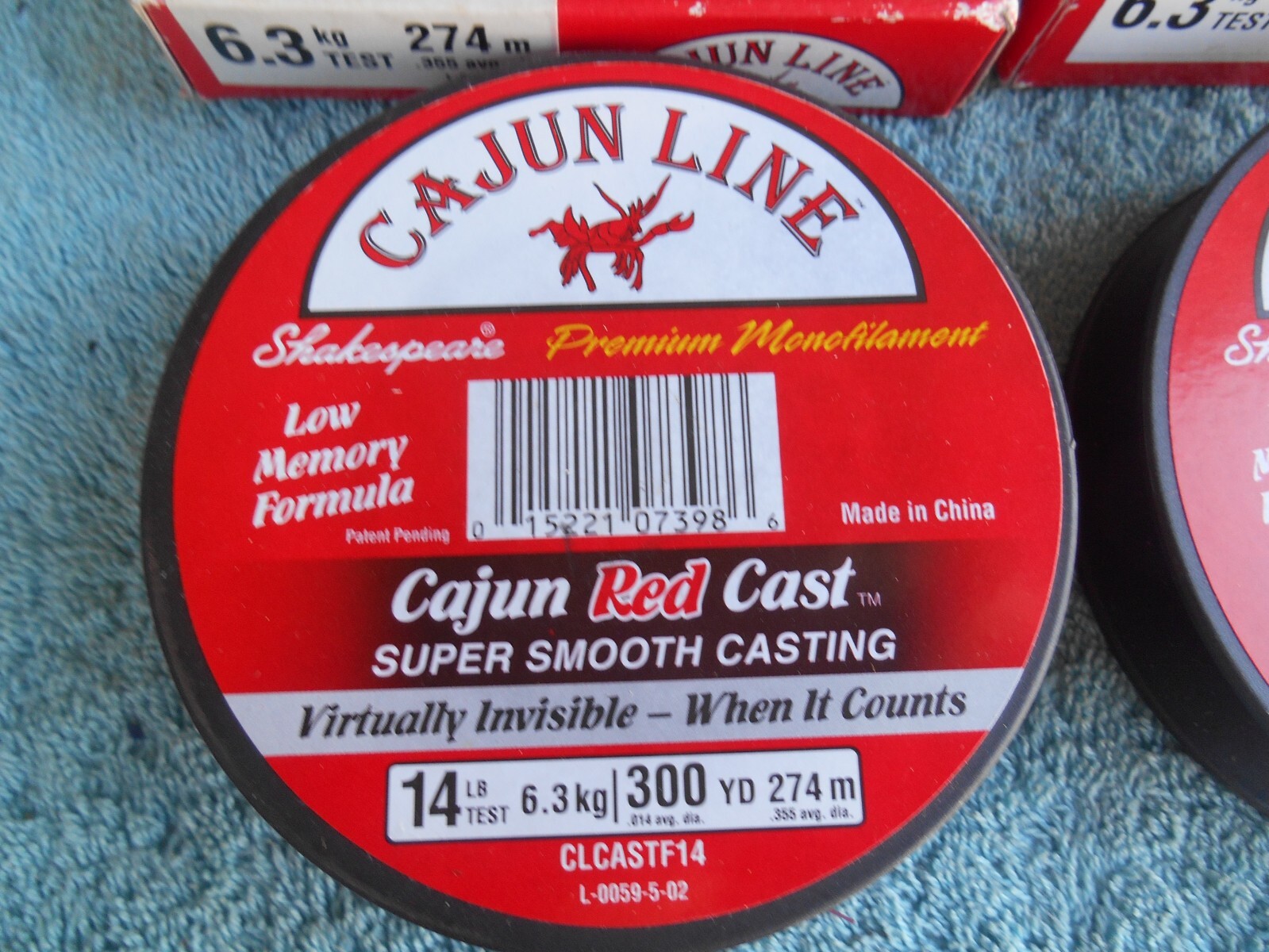 LOT OF 2 NEW SHAKESPEARE RED CAJUN FISHING LINE 14LB. 300YD PREMIUM MONOFILAMENT