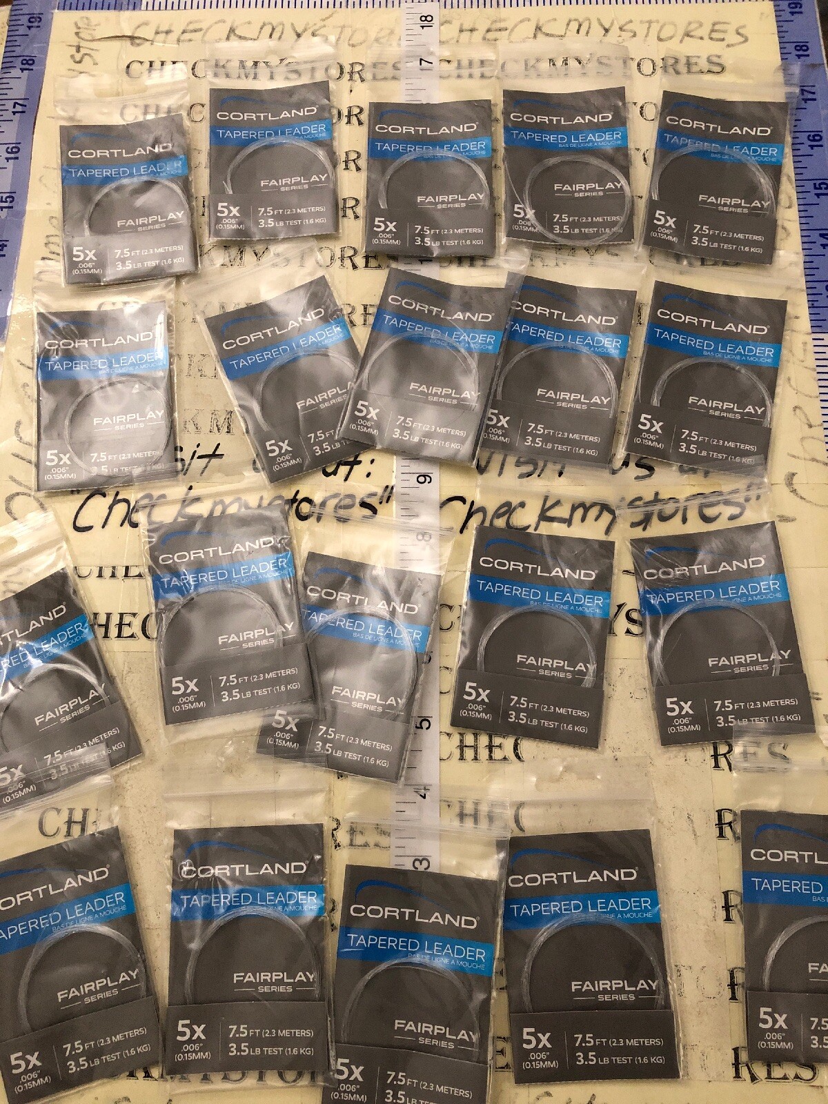 20X NEW Cortland 5X Fairplay Series Tapered Leader 7.5 Ft/ 3.5 lb Test #605060