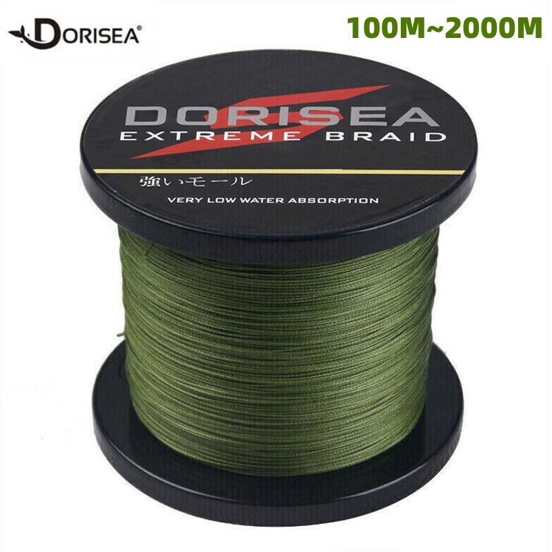 Dorisea Pro Army Green Extreme Braided Fishing Line Thread 100m-2000m 6lb~500lb