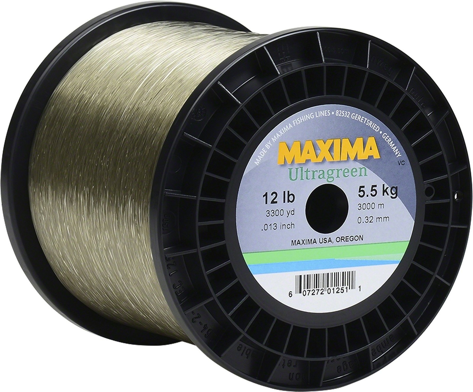 Maxima Ultragreen Monofilament Fishing Line 18 lb 2630 Yd Bulk Spool MBG18
