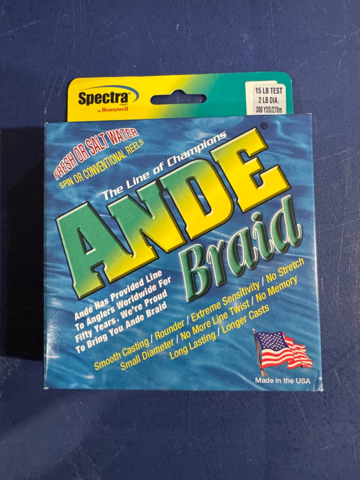 ANDE BRAIDED FISHING LINE 15 # Yellow 300 Yard