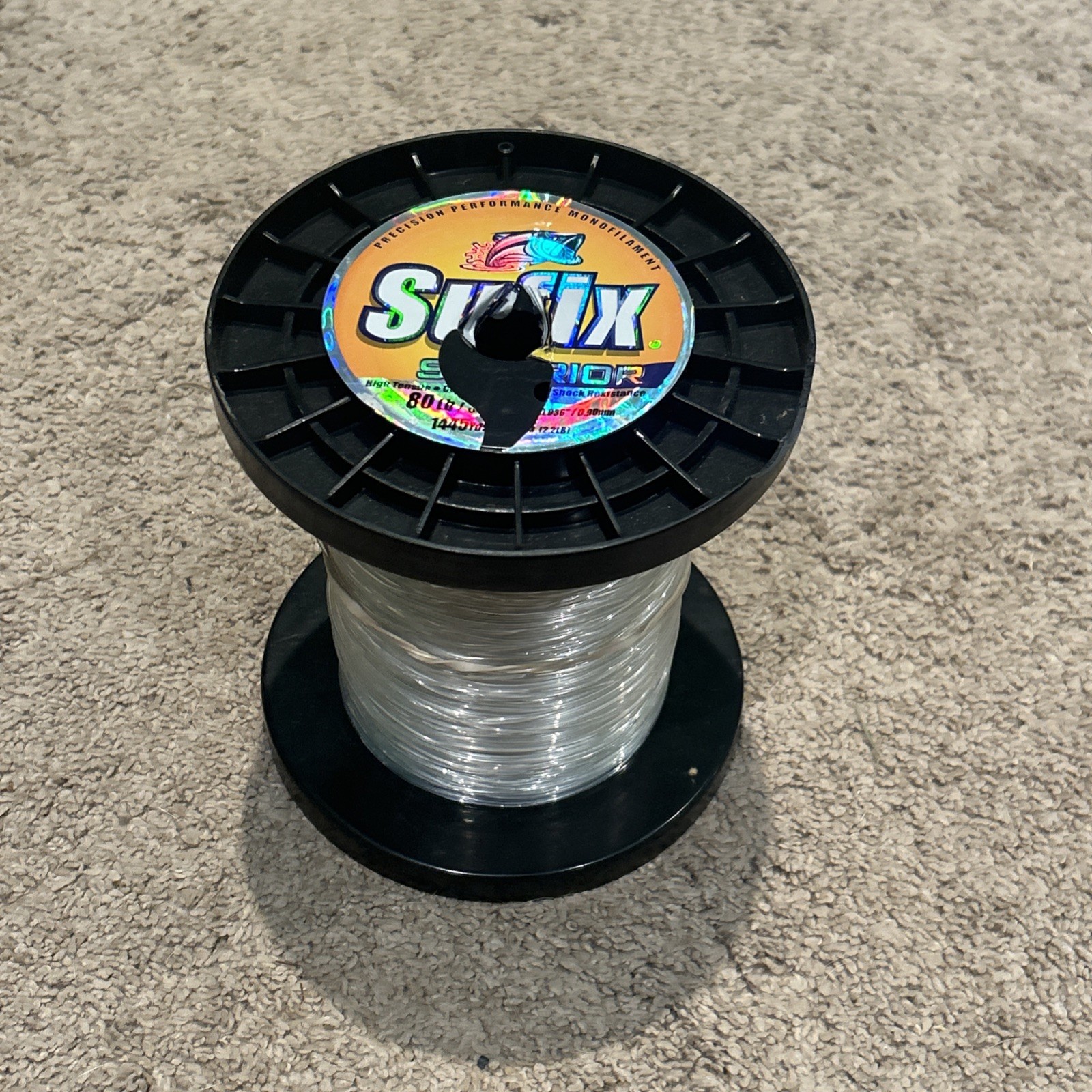 Sufix Superior Monofilament Fishing Line 80 Lb Clear 50% Full Partial Spool .036