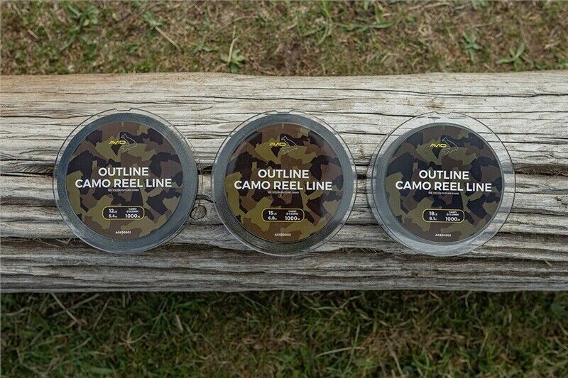 Avid Outline Camo Reel Line Carp Fishing Mono Mainline 1000m