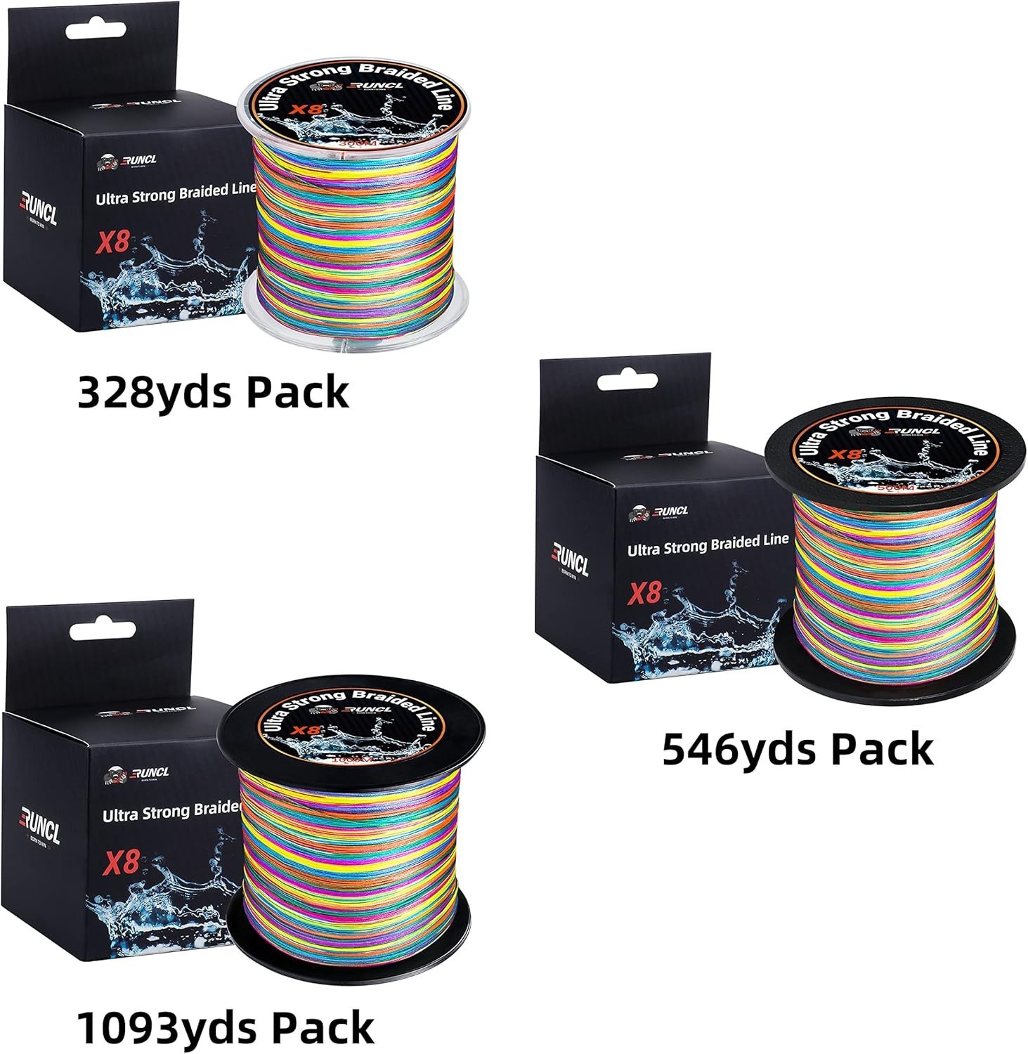 Durable 8-Strand Fishing Line – High Visibility, 12lb to 100lb for All Waters