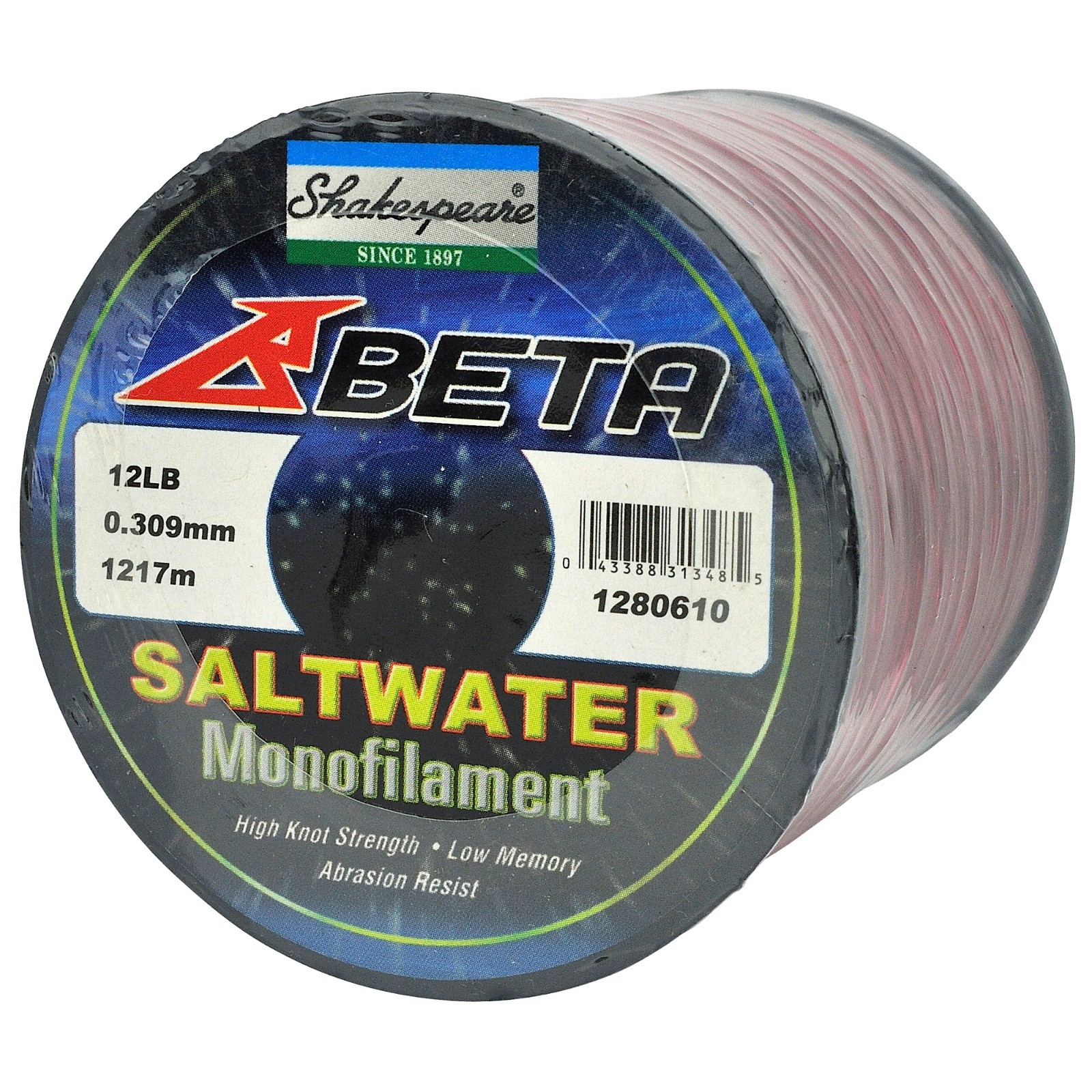 Bulk Spool Shakespeare Beta Fishing Line Red 10 or 12lb for Beach Boat surf Reel