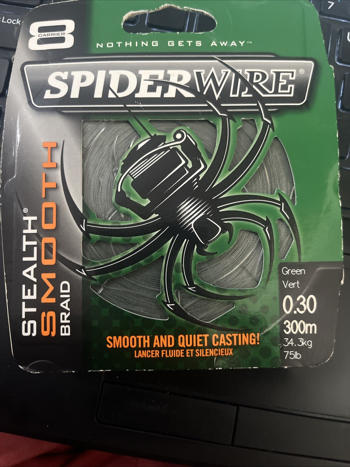 Spiderwire 8 Moss Green 75LB 34.3KG 300yd Braid HIGH PERFORMANCE spider wire