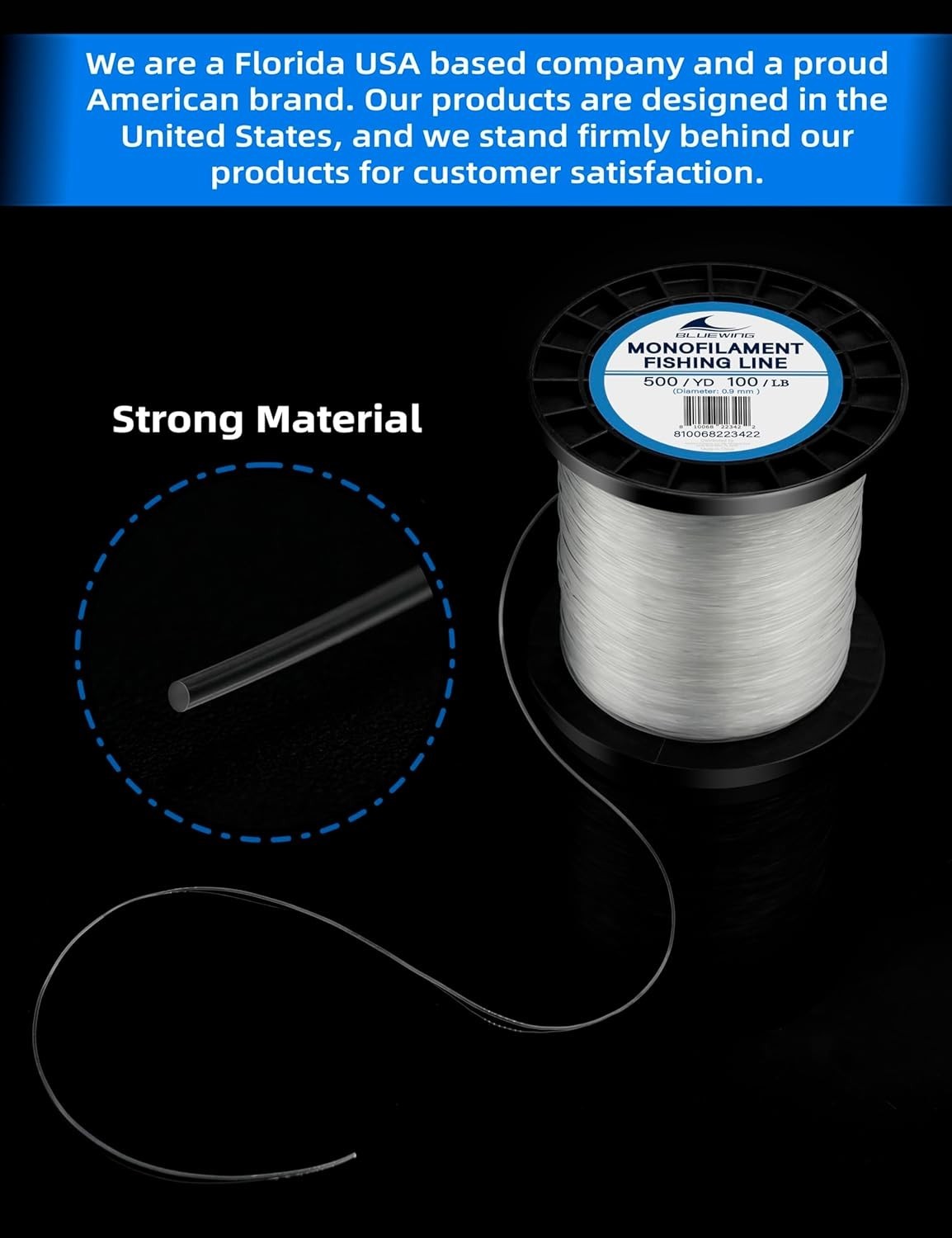 Nylon Monofilament Fishing Line – Clear, 50lb, 500 Yards for All Anglers