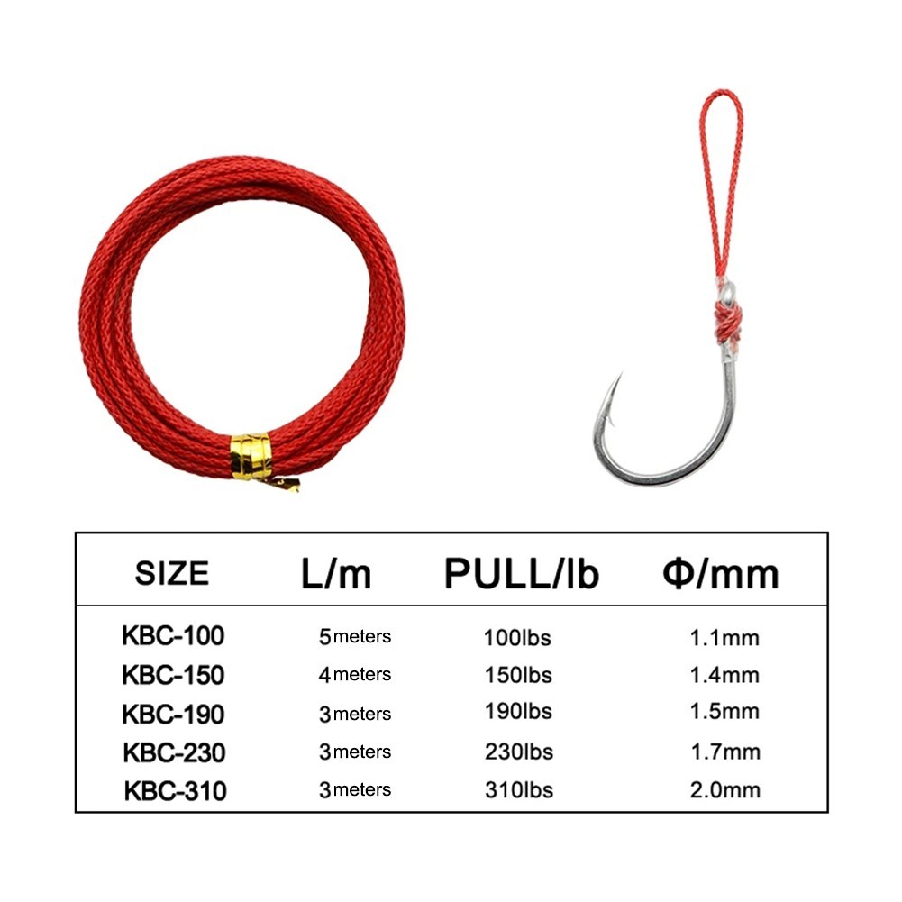 Line Fish Fishing Assist Cord Heat Resistance Leader Line Low Visibility