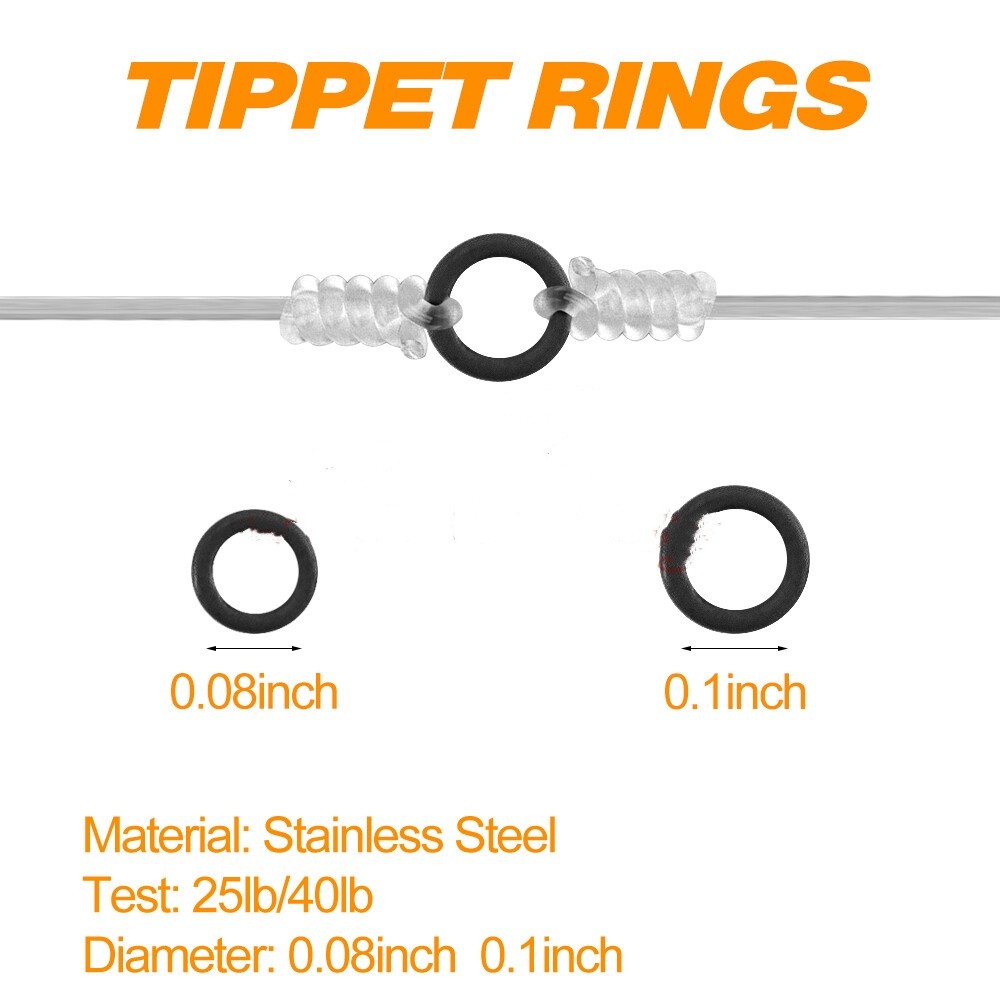 100pcs Tippet Ring Solid Stainless Steel Wet Nymph Dry Fly Fishing 2mm 2.5mm