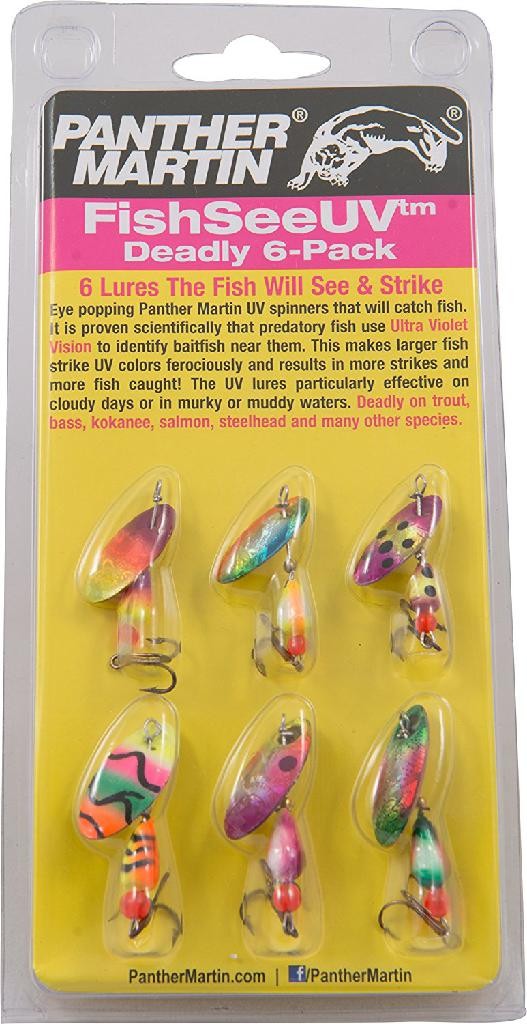 Panther Martin FishSeeUV Trout Lure Kit 6 Lures Sizes 2 and 4