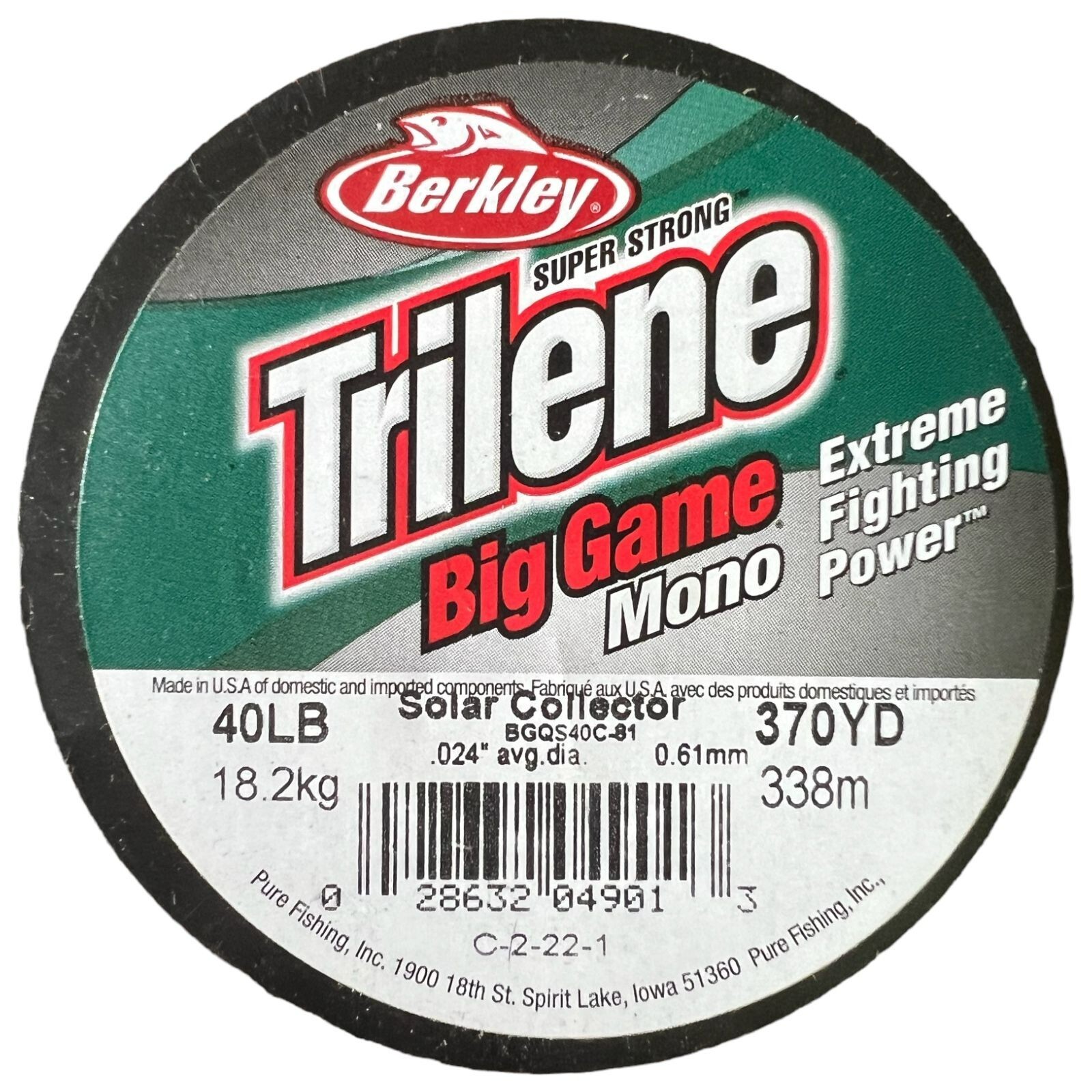 Berkley Trilene Big Game 40lb Monofilament Fishing Line | 370yd | Mean Green