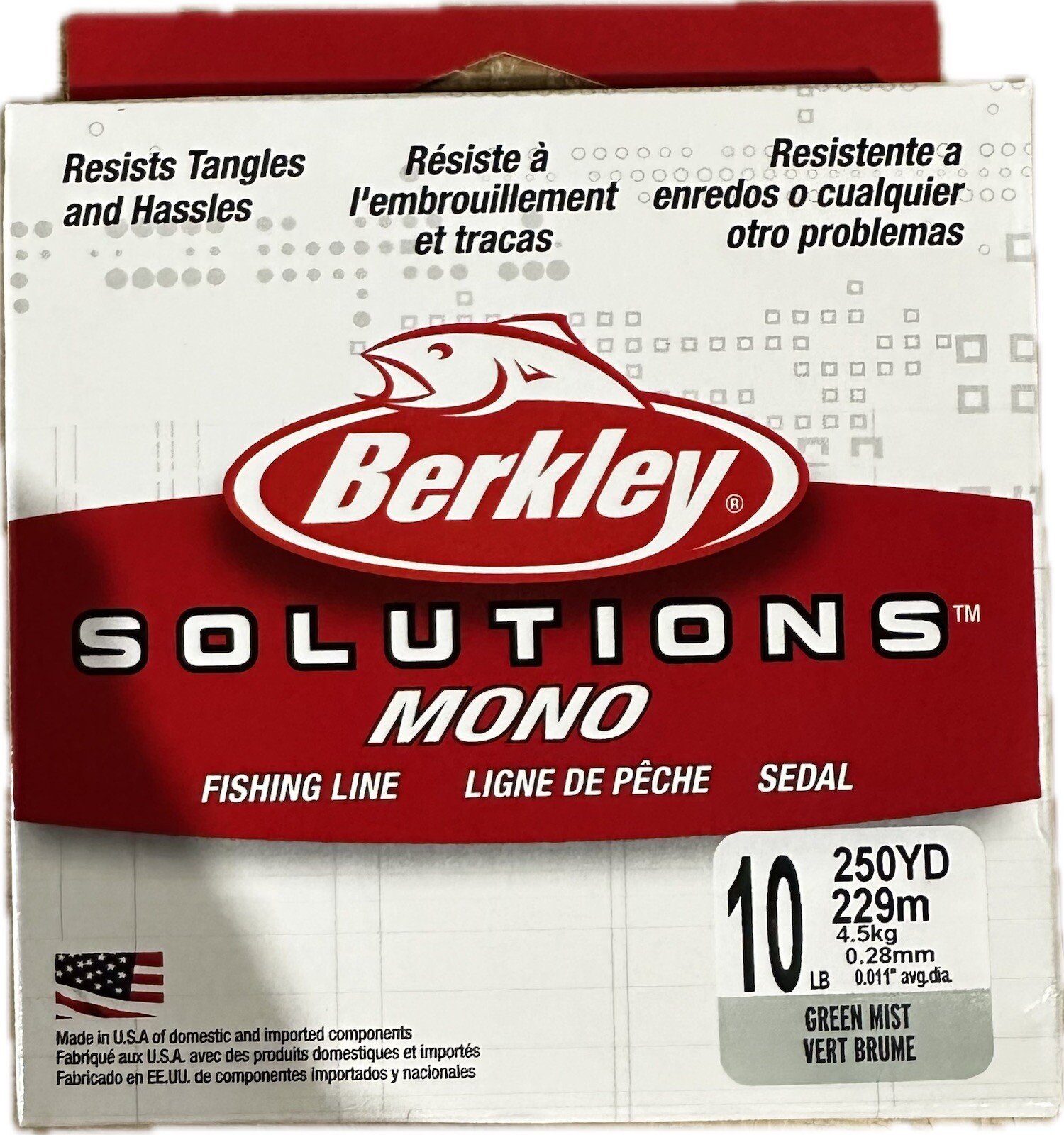 Berkley Solutions Monofilament Fishing Line 10 lb, 250 yd – 229m – Green Mist