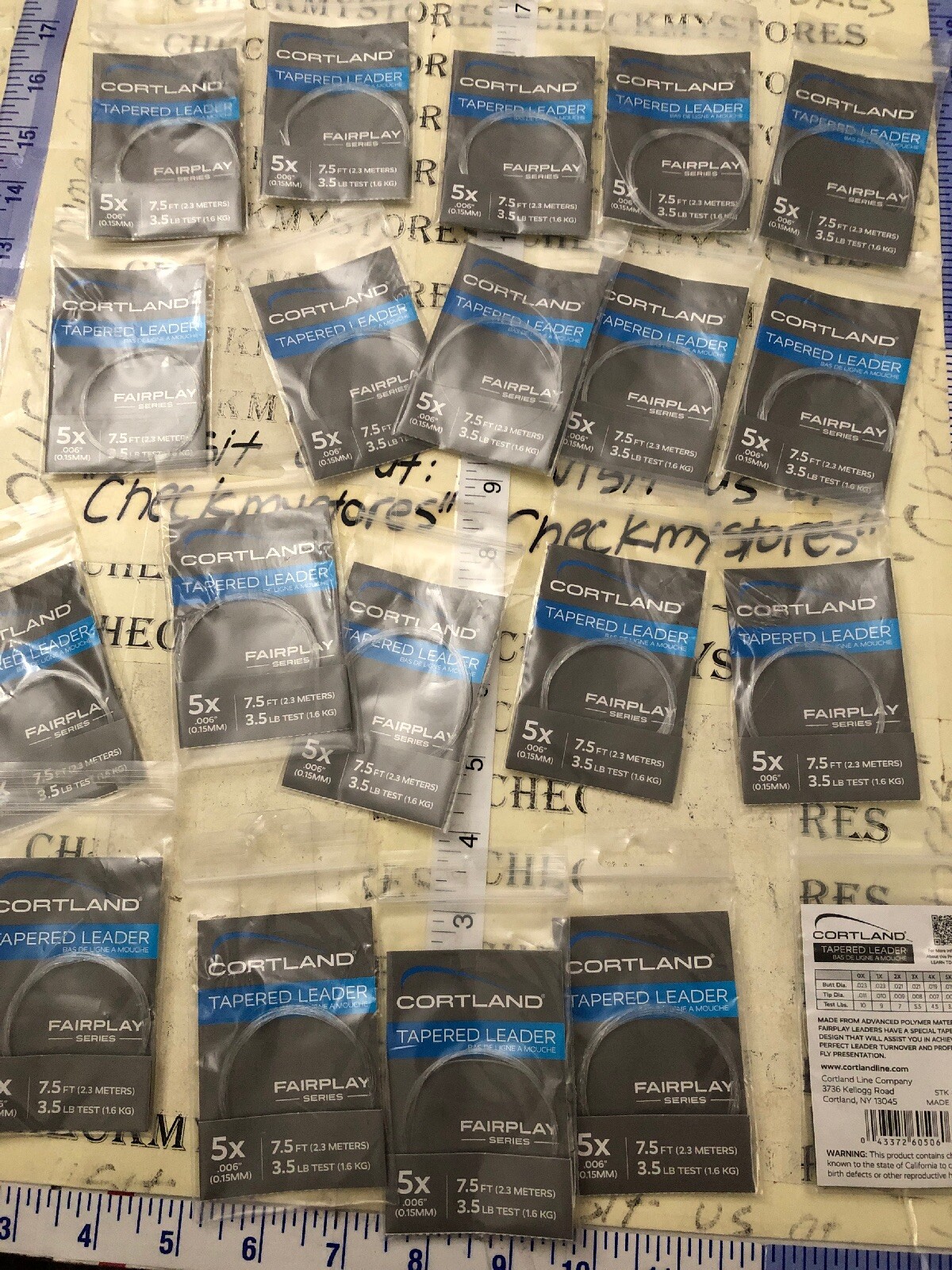 20X NEW Cortland 5X Fairplay Series Tapered Leader 7.5 Ft/ 3.5 lb Test #605060
