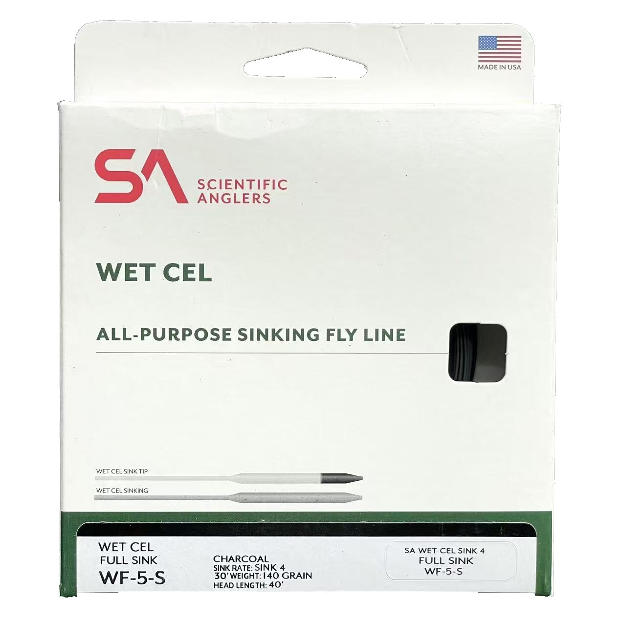 NEW Scientific Anglers SA Wet Cel All-PURROSE Sinking Fly Line WF-5-S Charcoal