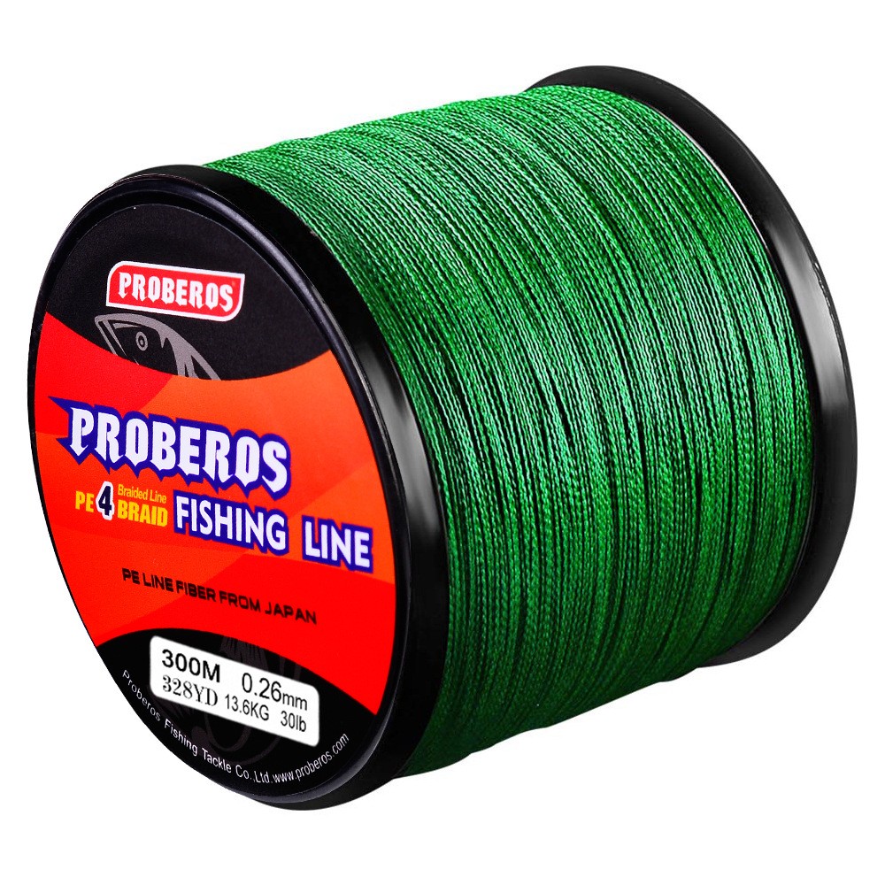 300M Braided Fishing Line 4X Grey/Yellow/Blue/Green/Red Stand Braided Line