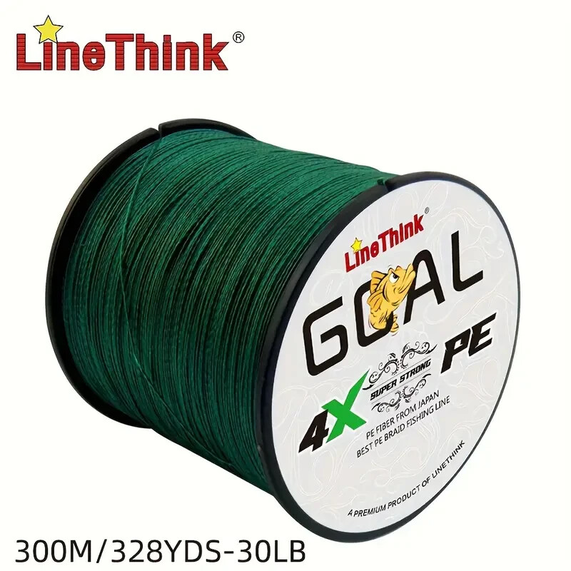 LineThink GOAL 300M/328YDS 10-100 LB 4-Strand Braided Line – High Strength