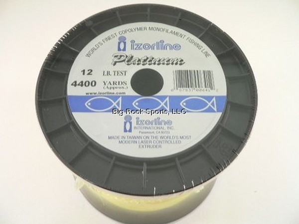 Izorline PLATBULK12Y Platinum Co-Polymer Mono Line Bulk 12 lb 1 lb Yellow
