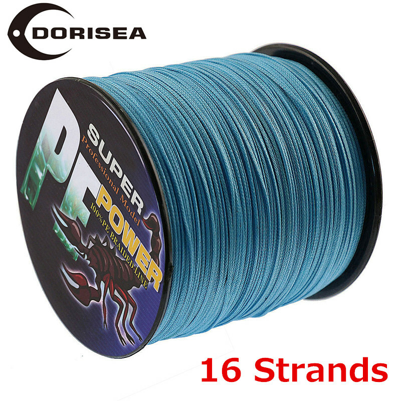 16 Strands 100M-2000M 20lbs-500lbs Blue Hollow pe Dynema Braided Fishing Line