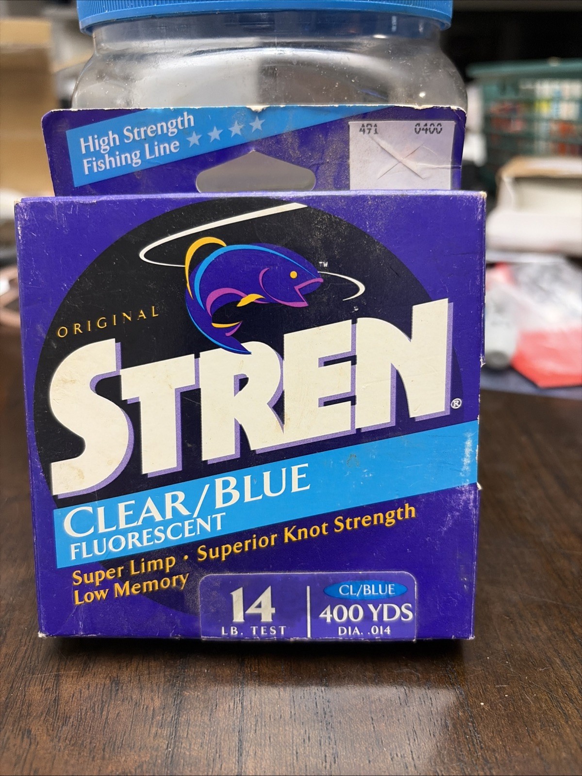1 Unopened Stren Fishing Line Clear/blue Fluorescent 14 LB. Test 400 Yards