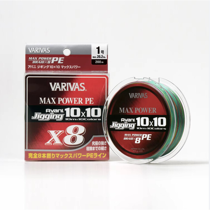 VARIVAS Avani Jigging 10 X 10 Max Power X8 Strand Braided PE Fishing Line