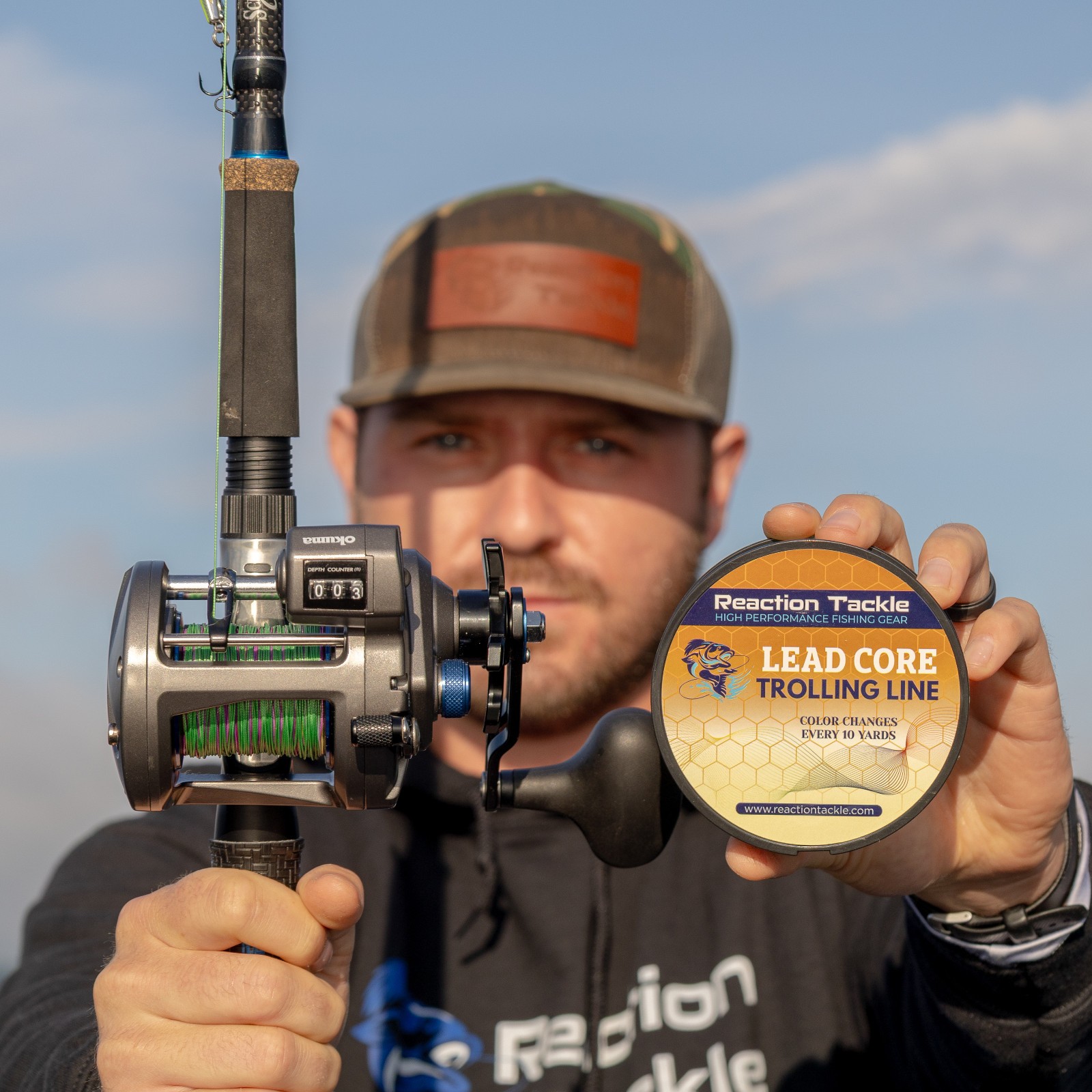 Reaction Tackle Lead Core Metered Trolling Braided Line Color Change Every 10yds