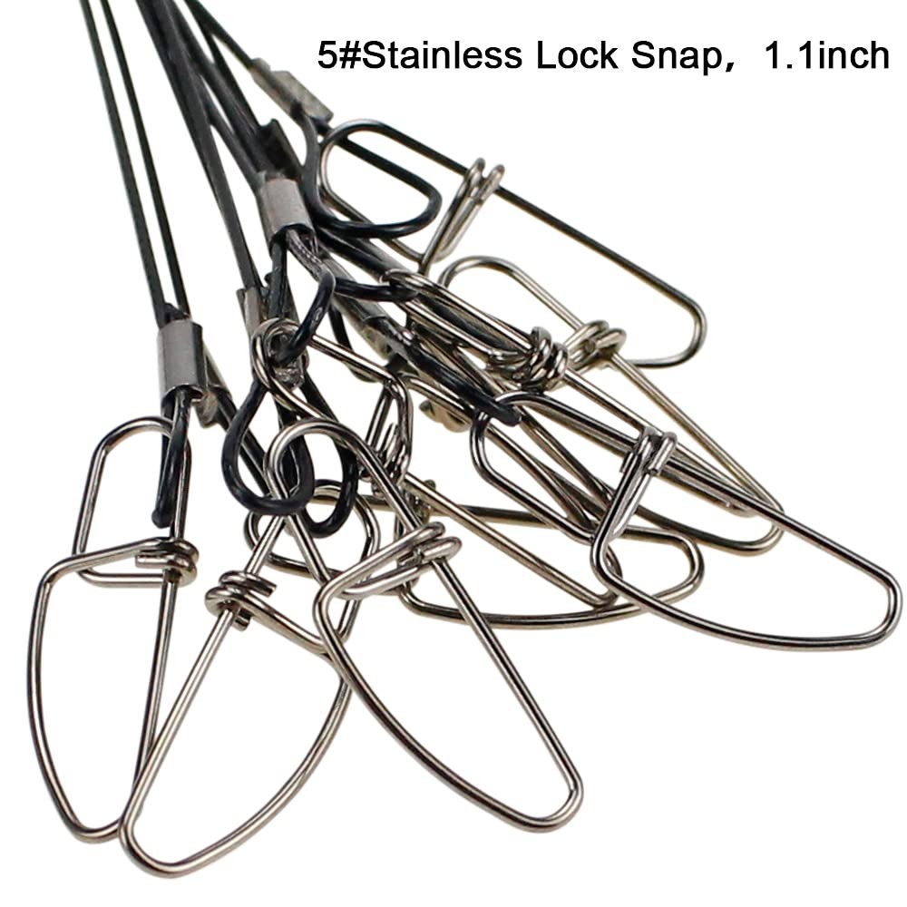 Joyiii 20Pcs 19inch Over 100Lb Fishing Wire Leaders Heavy Duty Fishing Stainl…