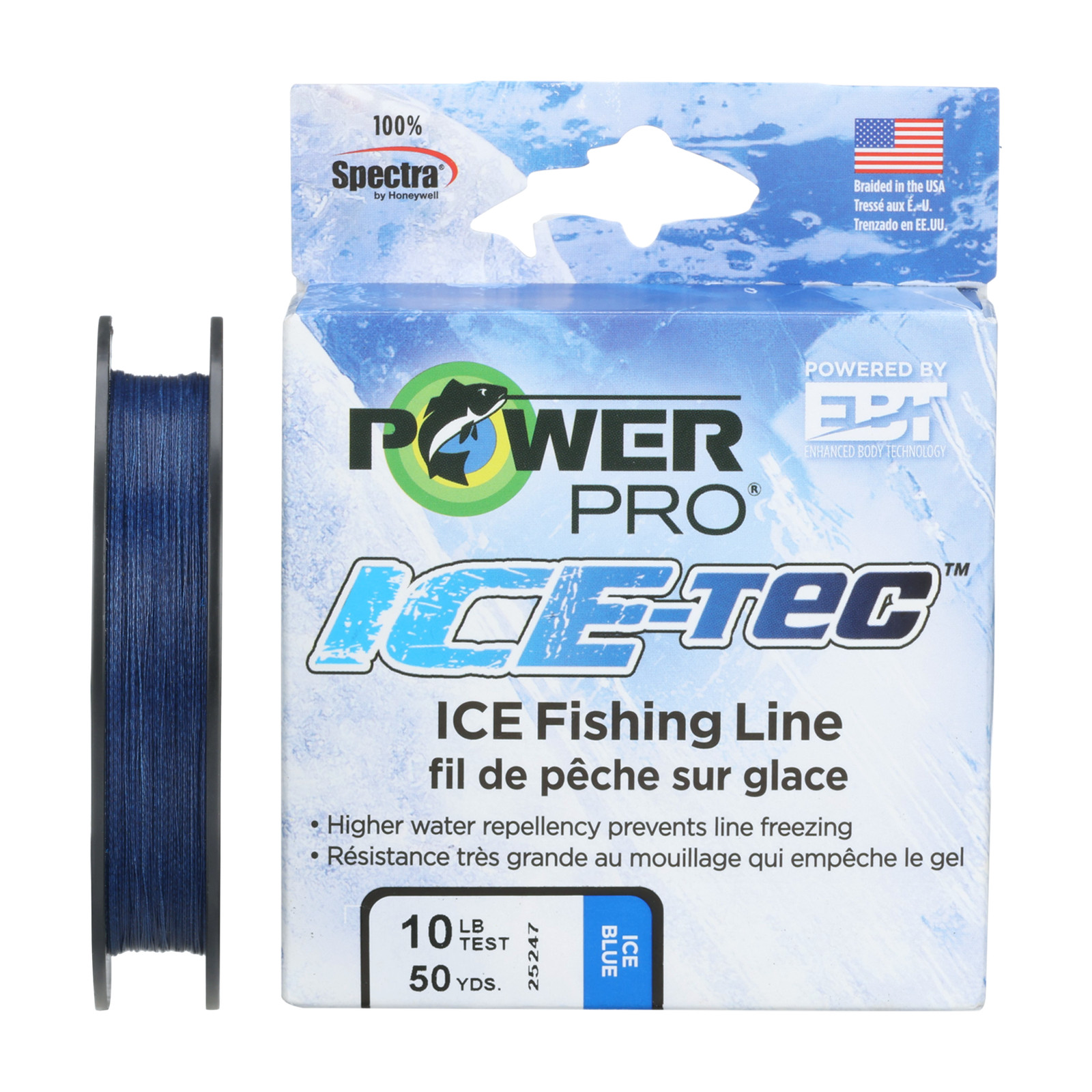 PowerPro Ice-Tec Braided Fishing Line – Marine_Blue – 10lb – 50yd/46m (234001…