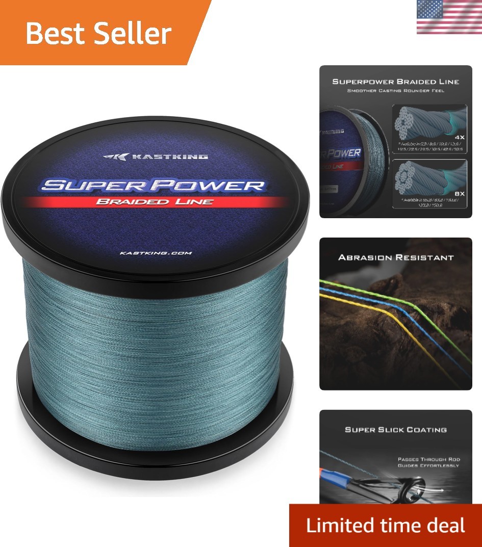 30lb SuperPower Braided Fishing Line – Smooth Casting, 1097 Yards, Low Memory