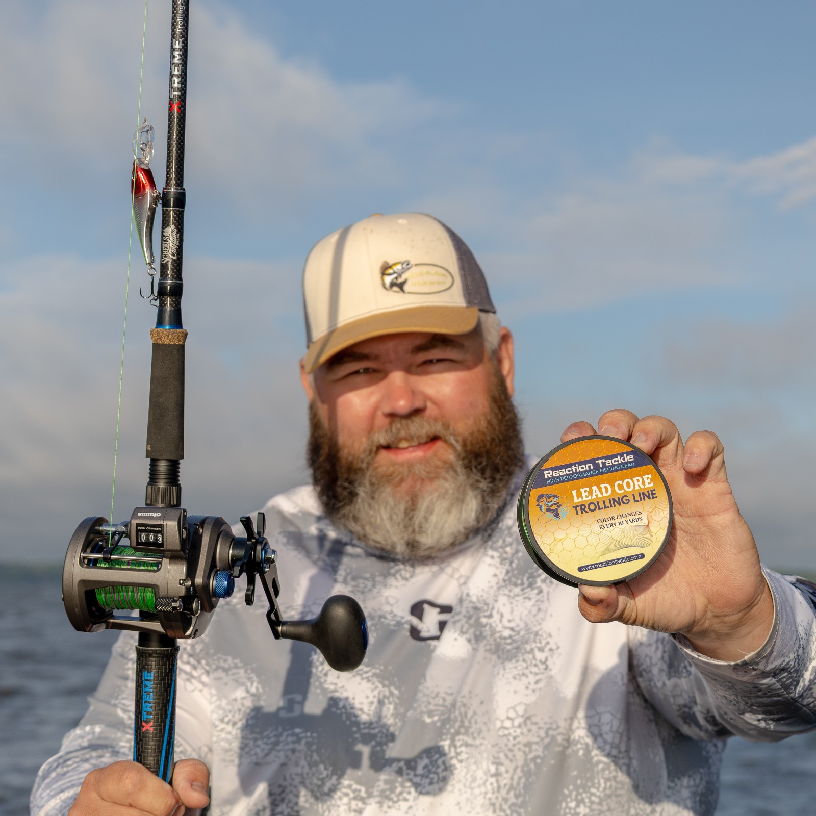 Reaction Tackle Lead Core Metered Trolling Braided Line Color Change Every 10yds