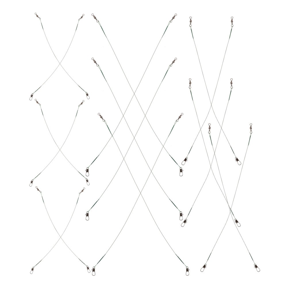 40Pcs High Strength Steel Wire Fishing Leaders with Swivels and Snaps