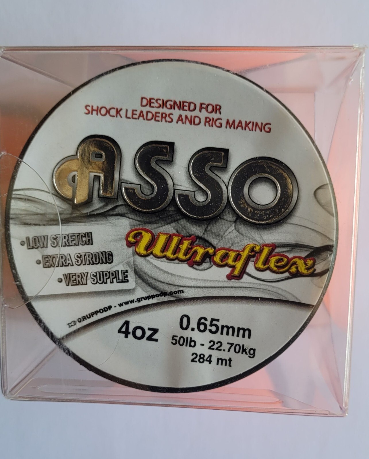 Asso Ultraflex Shock leader 4oz Spools Mono / Line Clear and Orange