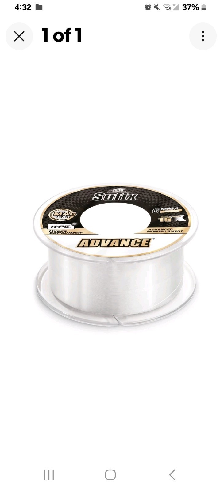 Sufix Advance Monofilament – Clear – 6 lb Test – 330 yards – 604-106