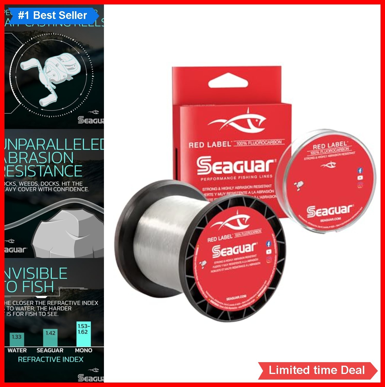 Fluorocarbon Fishing Line 15lb 200yd Clear Freshwater Main Line Tough Knot