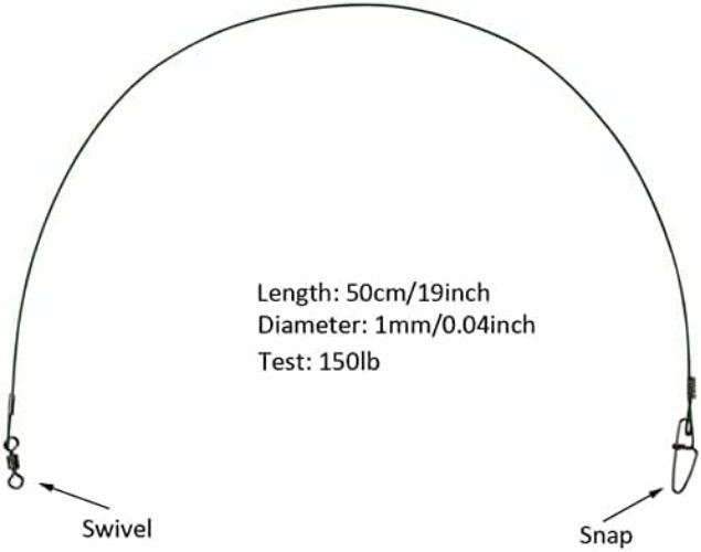 20 Pcs 19-Inch Heavy Duty Fishing Wire Leaders, 100Lb Strength with Snaps