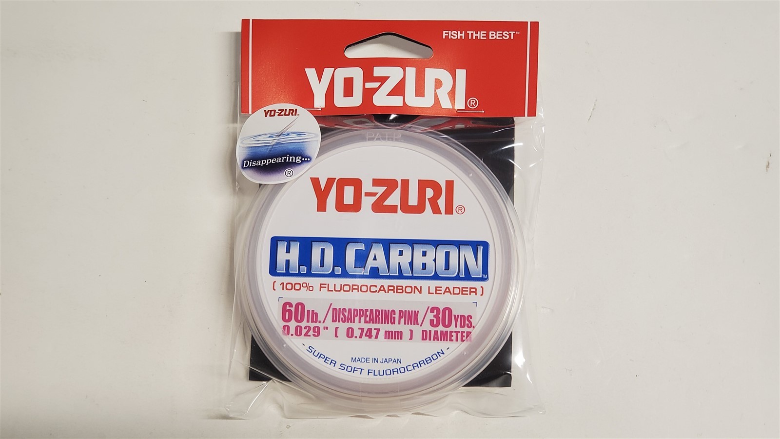 Yo-Zuri HD Carbon Fluorocarbon Leader 60lb 30 Yard R894-DP Disappearing Pink NEW