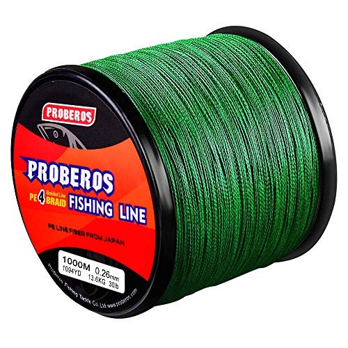 Braided Fishing Line 4 Strands Stronger Multifilament PE 328Yds/50LB Green