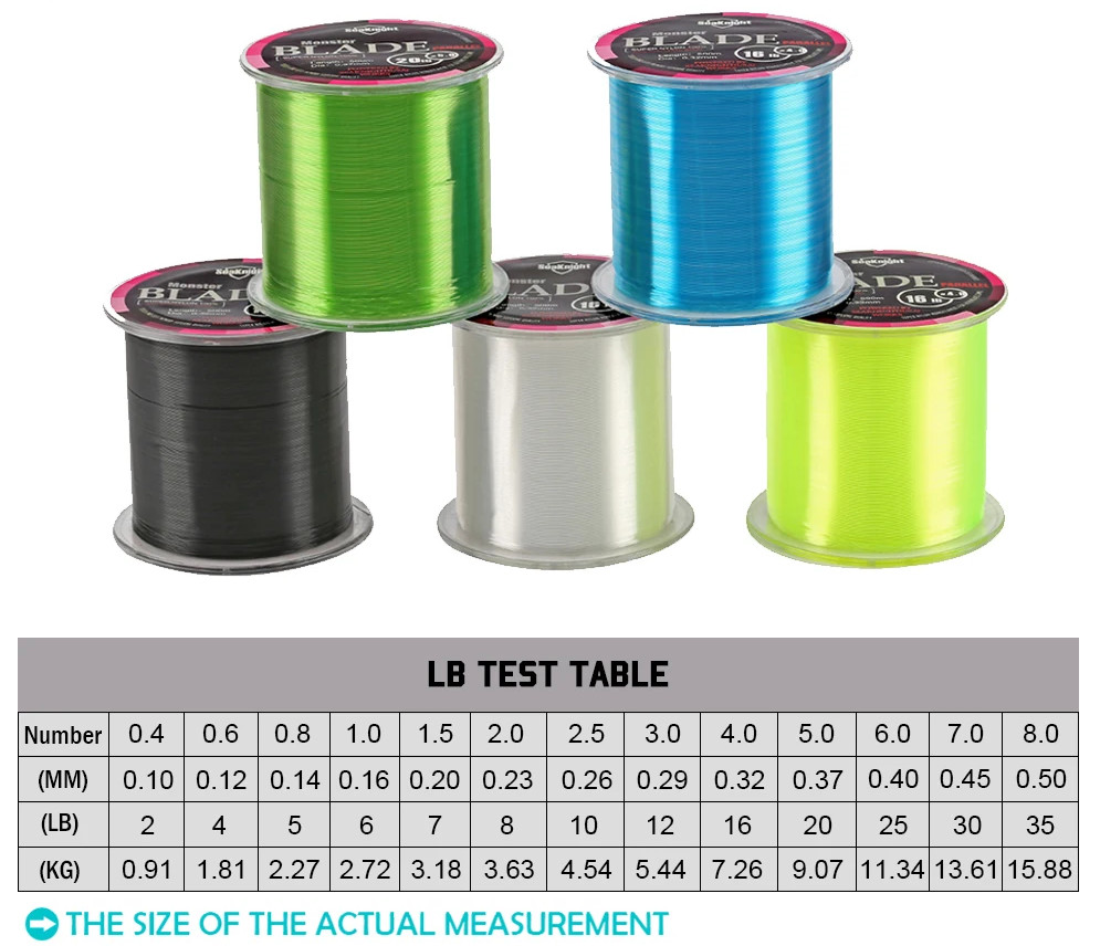 500M Super Strong Fishing Line Monofilament Nylon Fishing Line 2lb-35lb