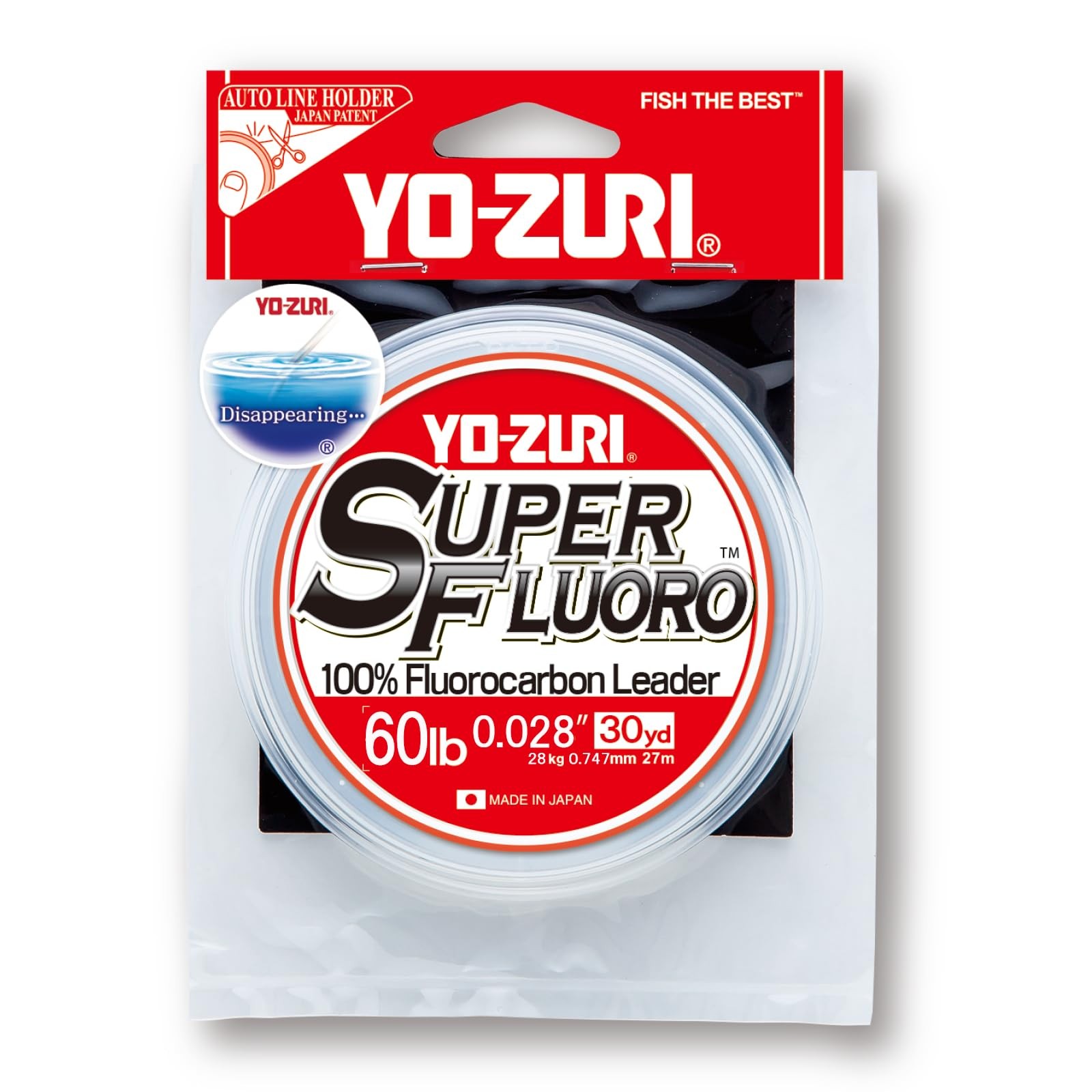 Yo Zuri SuperFluoro 100 Fluorocarbon Fishing Leader Natural Clear 30 Yard