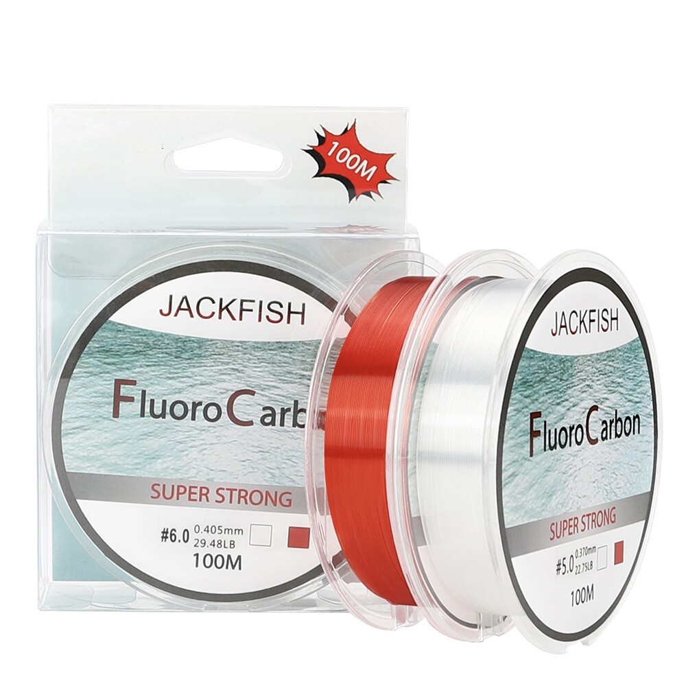 100M Fluorocarbon Fishing Line Red/White Colors 4-32LB Carbon Fiber Leader Line