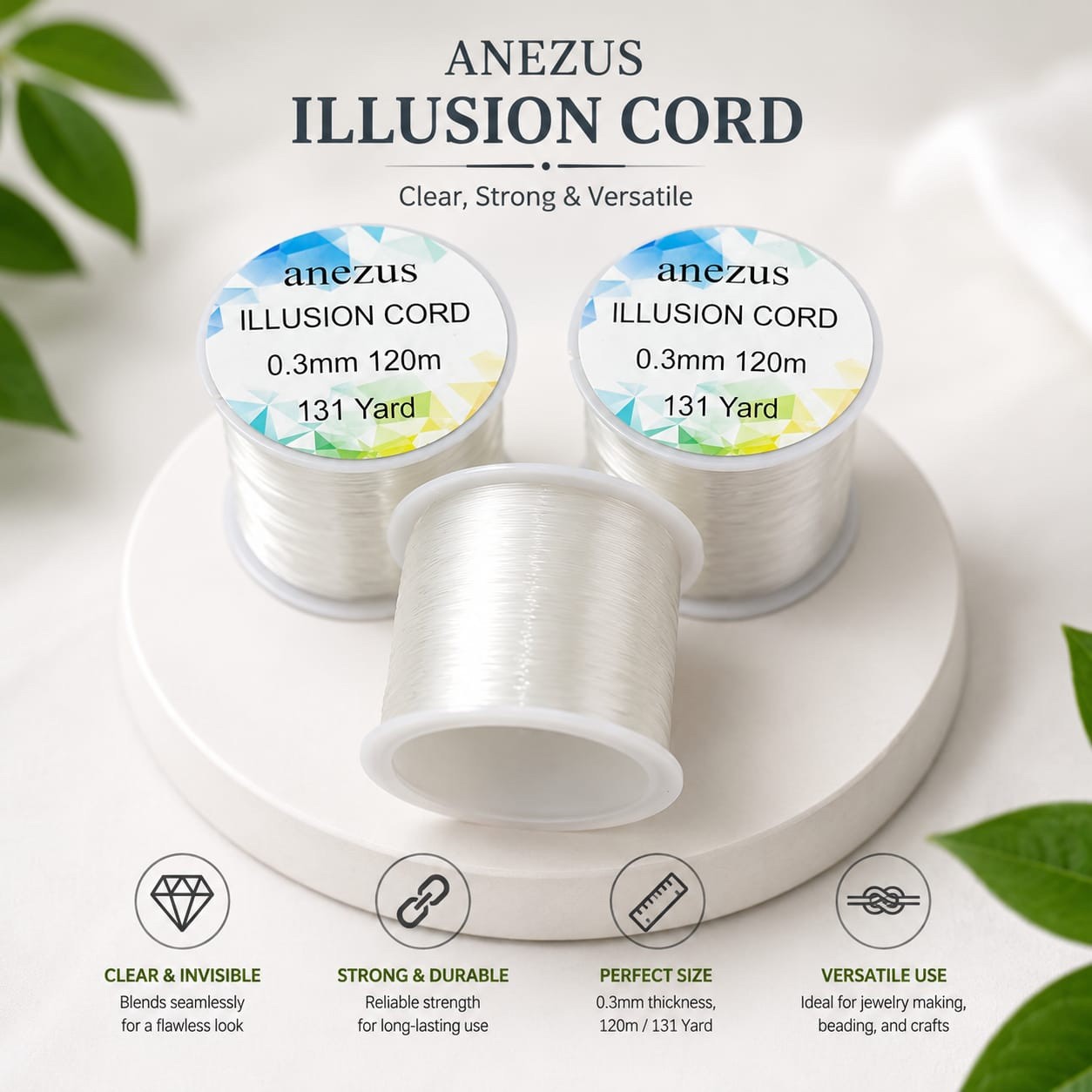 Lot of 3 Fishing Line Nylon String illusion Cord Clear Fluorocarbon fishing wire